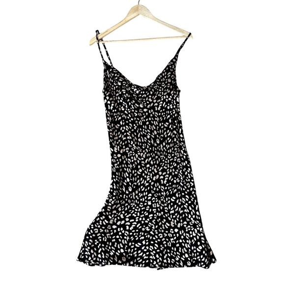 Dress Forum Dresses & Skirts - Dress Forum Satin Cowl Neck Patterned Mini Slip Dress Women's Size Medium